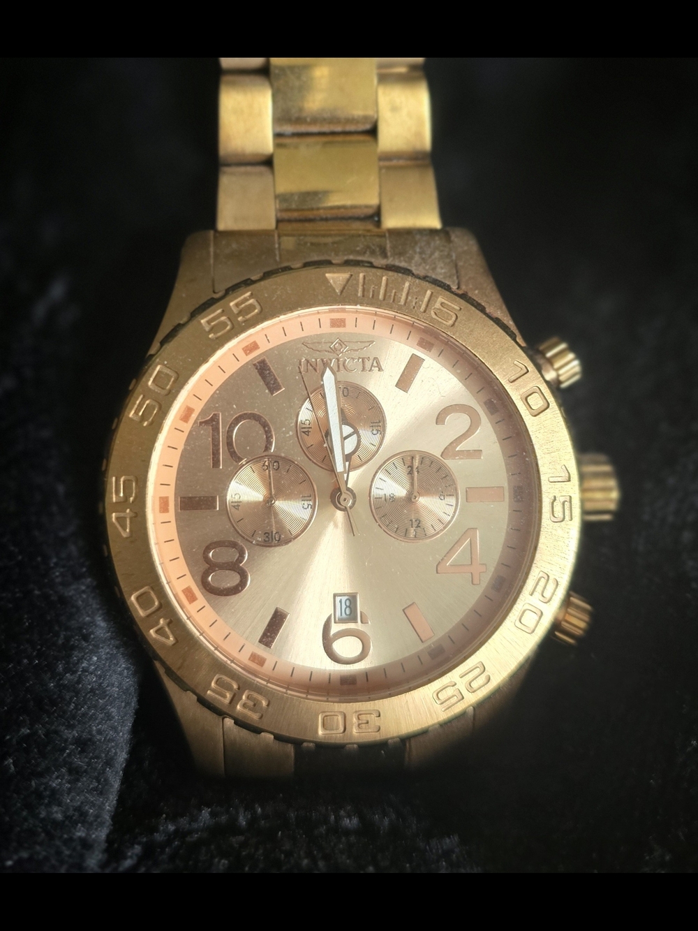 Invicta Rosegold Chronograph Watch 50mm #1271
